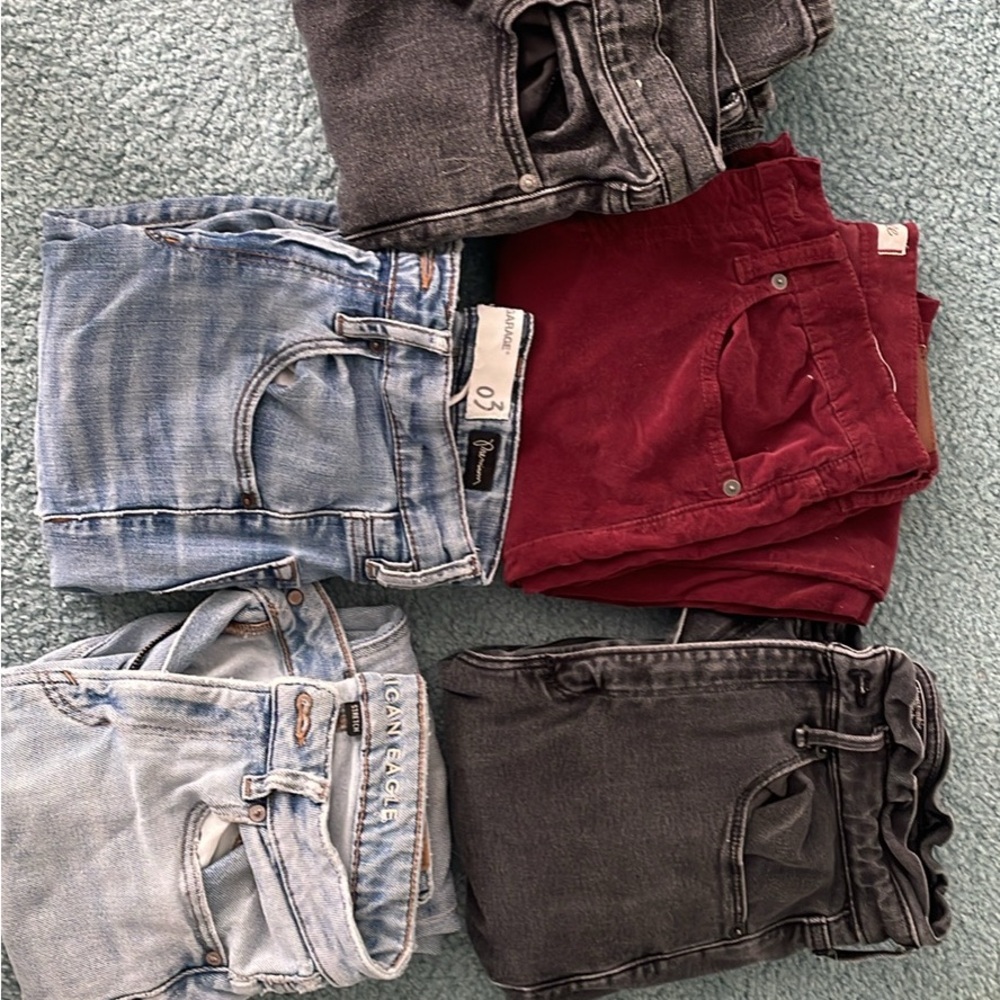 Abercrombie & Fitch, Madewell, Garage, American Eagle pants